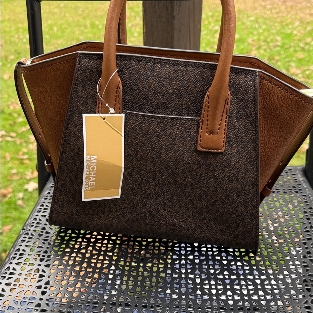 Michael Kors Brown Avril SM TZ Satchel - Picture 8 of 10